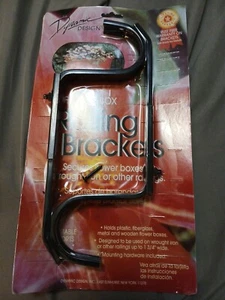 2-Pack Adjust. Flower Box (8-9") Brackets Upto 37 lb, 2.5" Wide Rails, Esp Metal - Picture 1 of 17