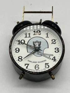 VINTAGE 1970’s-80’'s LOS ANGELES RAIDERS ALARM CLOCK LAFAYETTE WATCH CO. WIND UP - Picture 1 of 6