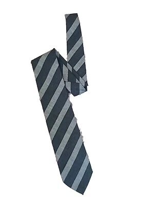 Corbata clásica a rayas negra/gris jaspeada 100 % seda Mickey Milano nueva sin etiquetas  Foto 1 de 4