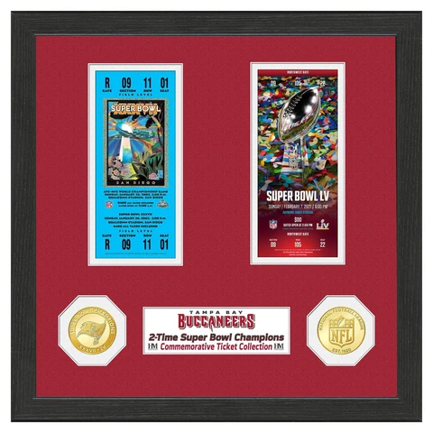 NFL Highland Mint Tampa Bay Buccaneers Sb Champs Ticket Silver Coin Bild 33x33cm Cover
