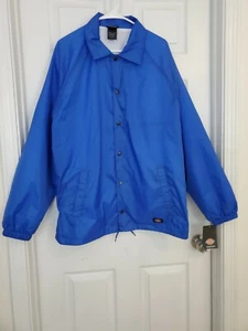 Dickies Mens Snap Front Windbreaker Water Resistant Jacket 76242 Sz L Blue New - Picture 1 of 12