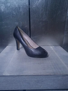 Zapatos de salón TAMARIS Peeptoes como nuevos talla 37 negro cuero auténtico tacón alto plataforma 1625 - Imagen 1 de 12