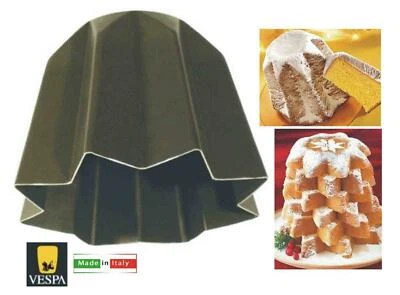 MADE IN ITALY FORMA STAMPO PANDORO PANETTONE ALLUMINIO ANTIADERENTE GR.800 DOLCI NATALE 9 2025