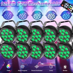 Batería Recargable 10 PIEZAS Mini Par 12LED Lavado Escenario Luz RGB Disco Show Evento - Imagen 1 de 18