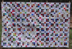 Homemade Lap Quilt 41" x  64" Cream Reds Multicolors Throw or Baby New, 2022 - Picture 1 of 16
