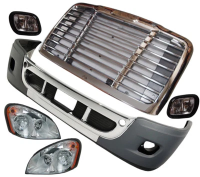 QSC Complete Bumper Fog Light headlight Grille Set Freightliner Cascadia 08-16 - Image 1 of 4