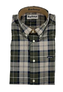 BARBOUR Camicia cotone Button down Scozzese Verde/Blu/Beige - Imagen 1 de 4