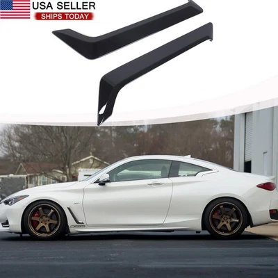 Gloss Black Front Fender Side Vent Cover Trim Bezels For Infiniti Q60 2017-2022 — 第 1/4 张图片