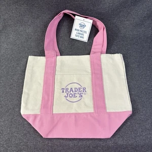 Trader Joe's Pastel Pink Mini Canvas Tote Bags Spring 2025 - Picture 1 of 8