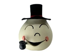 Handgefertigter Kürbis Schneemann beleuchtet Windlicht Filzhut Pfeife 5,5" Weihnachtsdeko - Bild 1 von 8