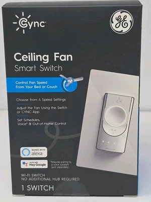 GE Cync Ceiling Fan Smart WiFi Switch compatible with Alexa & Hey Google, White - Image 1 of 4