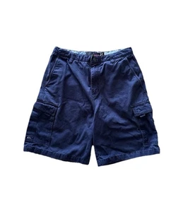 Vintage 90s Y2K Quicksilver Baggy Black Cargo Shorts Mens 34 Button Snap Pockets - Picture 1 of 11