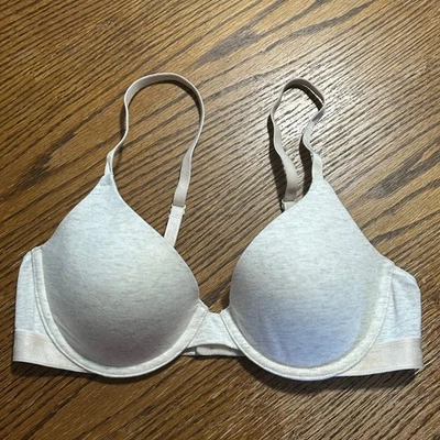 PINK Victoria's Secret Wear Everywhere Super Push Up Bra Gray Heather Lined - Image 1 of 4