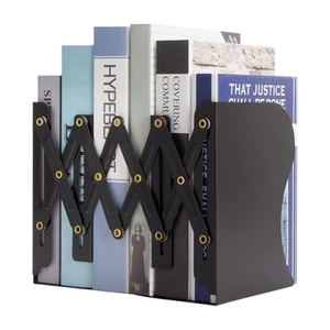 Adjustable Book Ends, Metal Bookends for Heavy Books, Desk Book Holder for Sh... - Picture 1 of 7