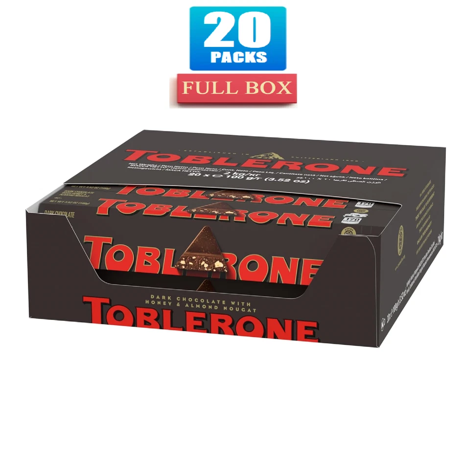 Toblerone Dark Chocolate Bar 3.52 Ounce 20 per case.
