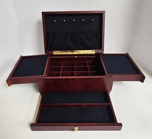 Vtg Rosewood Jewelry Anti Tarnish Box By Lori Greiner NOS Gold Trim - Imagen 1 de 8