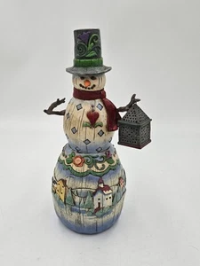 2003 Jim Shore Heartwood Creek 112253 Winter's Light Snowman 10" tall Figurine - Picture 1 of 7