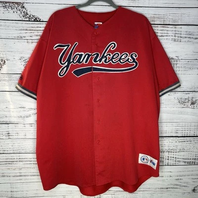 Vintage 90s Majestic New York Yankees Red Alternate Sewn MLB Jersey Men’s XXL - Image 1 of 4