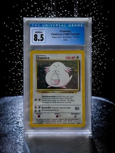 Pokemon 1999GERMAN Unlimited Base Set Chaneira-Chansey Holo 3/102 CGC 8.5 NM/MT - Picture 1 of 1