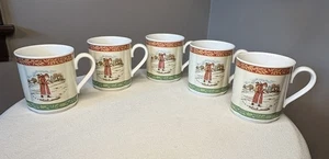 VINTAGE Set of 5 Villeroy & Boch Festive Memories Winter Scenes Mug Christmas - Picture 1 of 7