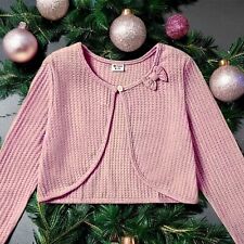 PatPat Girl Cardigan Sweater Bolero Long-Sleeves 5-6Y Mauve