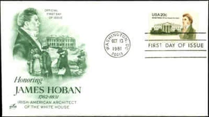 US FDC #1936 Green Artcraft Severe #1C Cachet Washington, DC James Hoban - Picture 1 of 1