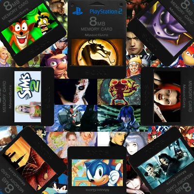 Custom PlayStation 2 (PS2) Memory Card Stickers - Catalog #2 - You Pick!