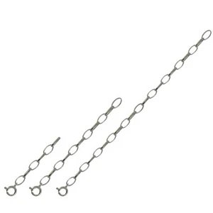 925 Sterling Silver Oval Link Extender Set for Pendants Necklaces 3 Sizes - Picture 1 of 2