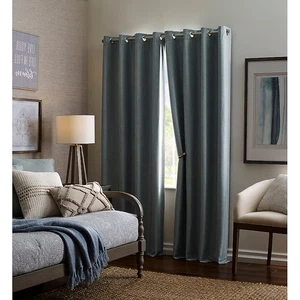 ALLEN + ROTH 50" X 84" Medford Spa Geometric Blackout Grommet Curtain Panel -NEW - Picture 1 of 3