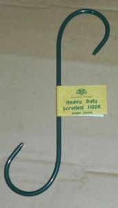 2 x 25cm Green Scrolled Metal Heavy Duty Garden Planter S Hook Hanging Basket - Imagen 1 de 1