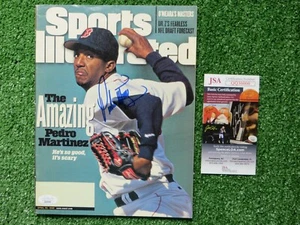 PEDRO MARTINEZ SIGNIERT SPORT ILLUSTRIERT 20.04.98 BOSTON RED SOX JSA COA - Bild 1 von 4
