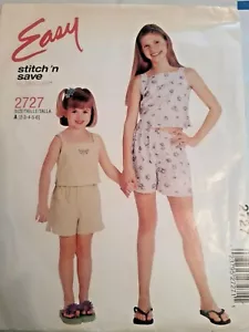 Shorts Tank Top Girls 2 3 4 5 6 McCalls 2727 Stitch N Save Sewing Pattern Summer - Picture 1 of 4