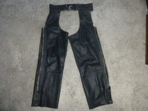 Vintage Harley Davidson Leather Chaps With Lining Small - Bild 1 von 24
