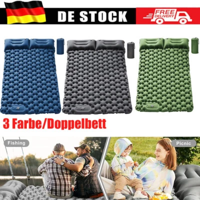 Camping mat self-inflatable air mattresses 2 person outdoor sleeping mat 196x125 - Image 1 of 4