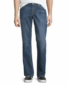 True Religion L114305 Men's Flap-Pocket Blue Straight Leg Jeans Size 36 - Picture 1 of 2