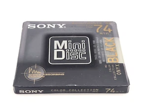 SONY ONYX BLACK MD 74 Mini Disc  SEALED NEW - Picture 1 of 3