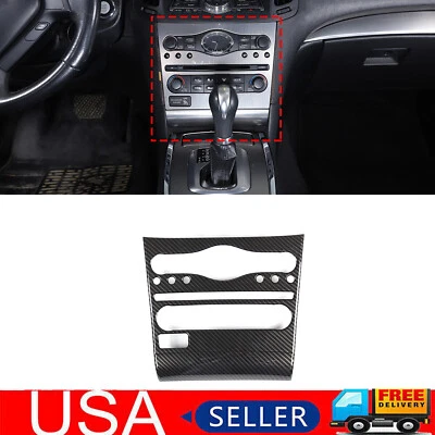 For Infiniti G37 Sedan 10-13 Carbon Fiber ABS Interior Radio Console Cover Trim - Image 1 of 4