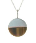 Danish silver pendant made by Arne Johansen and set with 1 Tiger Eye