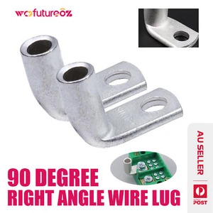 Right-Angle 90 Degree Battery Wire Lug End Terminals Easy Solder Crimp Install - Picture 1 of 13