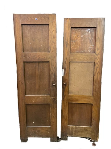 Pair of Antique 1920's Vanishing Wooden Doors on Swing Hinges | Salvaged Cover