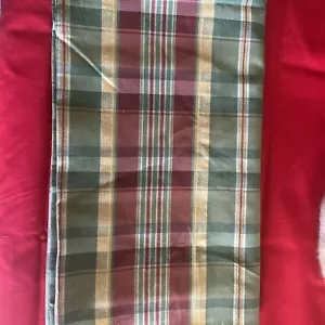Green Burgundy Yellow Plaid 3/4 Yard x 50” Plus 6 Pieces Each 14” 32” - Picture 1 of 4