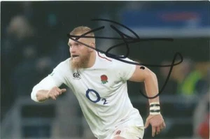 ENGLAND & WASPS RUGBY UNION: BRAD SHIELDS SIGNED 6x4 ACTION PHOTO+COA - Picture 1 of 1