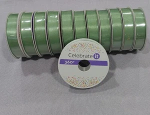 Celebrate It 360° Green Satin Ribbon Bundle of 12 Rolls (A35UHL) - Picture 1 of 3