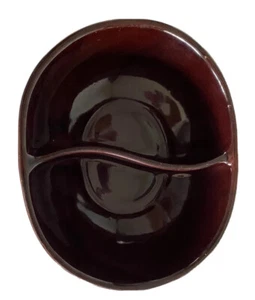 Marcrest Steingut Gänseblümchen Punkte braun geteilt Servierschale Schüssel ofenfest Vintage - Bild 1 von 9