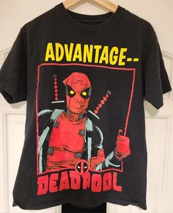 Marvel Comics Deadpool T-Shirt Advantage-- Black Size M Heavy Cotton - Picture 1 of 4