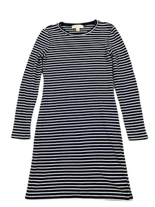 Michael Michael Kors Medium Kleid Damen Blau Weiß Rippstrick Bodycon Langarm - Bild 1 von 11