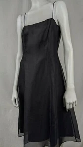 ANN TAYLOR 100% SILK LITTLE BLACK DRESS FULLY LINED Cocktail Dress Formal SZ 4 - Picture 1 of 7