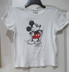 Mickey Mouse sparkle woman shirt Graphic Fit medium white preowned - Picture 1 of 9