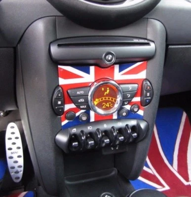 CONSOLE CENTRALE INSERTO UNION JACK per MINI COOPER R55 CLUBMAN R56 R57 R58 R59 - Immagine 1 di 3