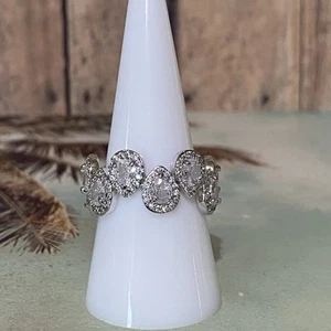 Bomb Party RBP8367 "Revealing Beauty" ๐ CZ Band Ring Size 10 NWT RARE Rhodium - Picture 1 of 11